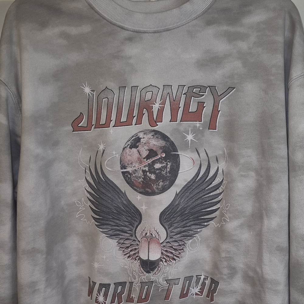 Journey World Tour Graphic Women's Sweatshirt XL - Gray Classic Rock - Picture 2 of 4